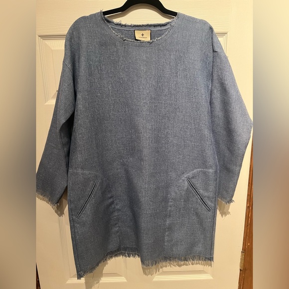 Tuckernuck Dresses & Skirts - Tuckernuck Medium Frayed Edge Denim Look Dress